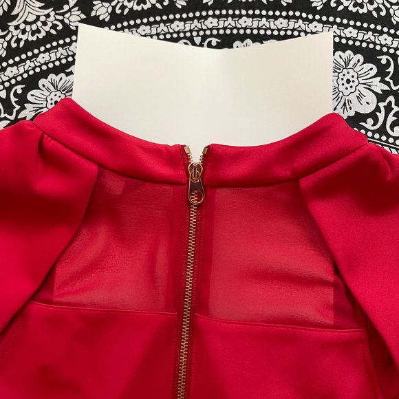 Ted Baker Just for You Red Dress with Cap Sleeves Size 1 - Picture 3 of 10